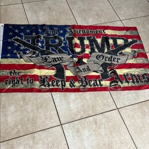 Trump Patriotic Flag with Second Amendment Design